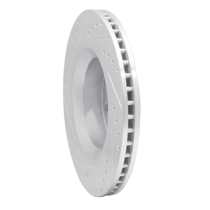 Jeep Liberty Brake Rotor (1) - Front Right - R1 Concepts - Drilled & Slotted - Silver - `11-`12